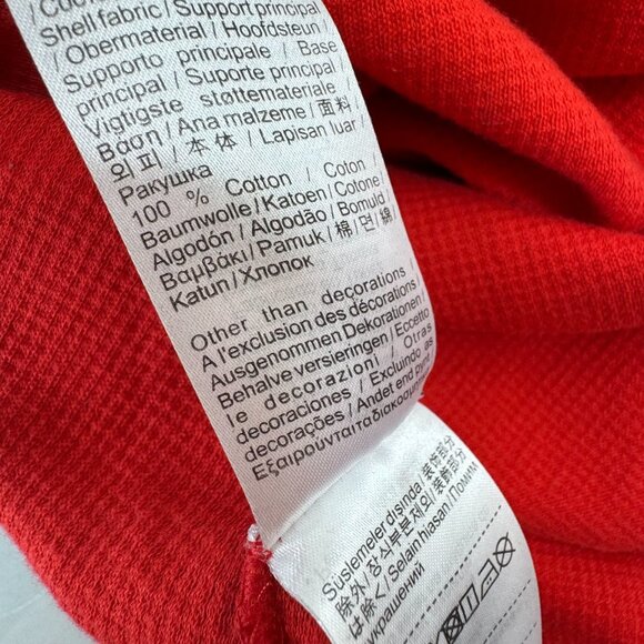 Lacoste Lounge Shirt Sleepwear Men's 2XL Orange Waffle Knit Thermal Long Sleeve - Picture 8 of 11